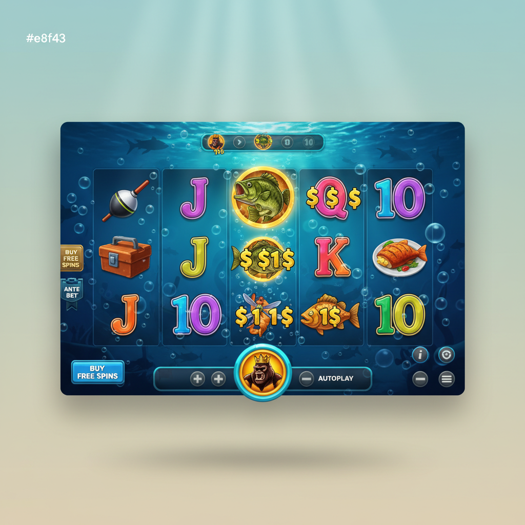 Big Bass Bonanza Reel Action Slot mit Unterwasser-Angelthema, Bass-Fisch Scatter-Symbol und Wild-Sammelmechanik